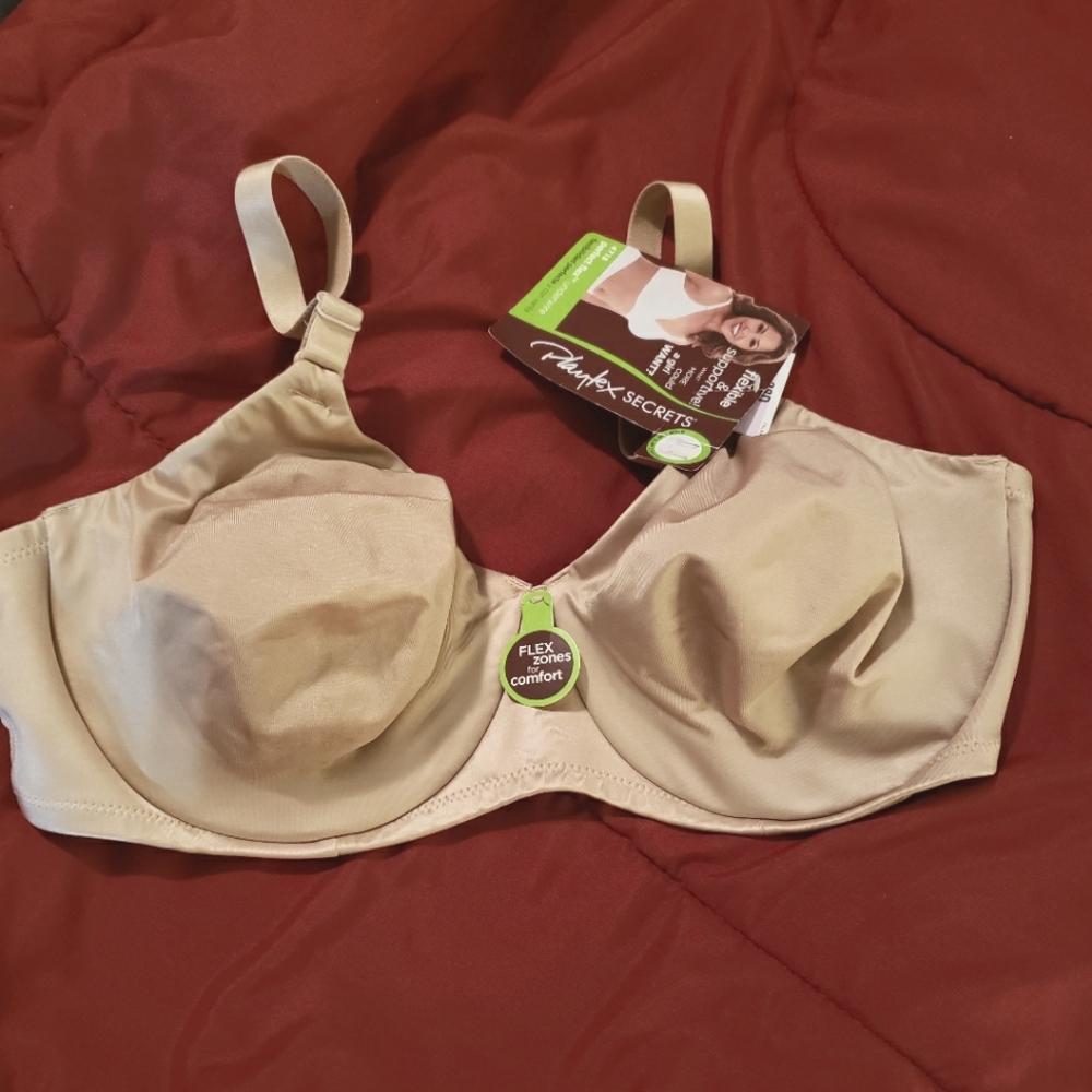 Playtex Secret Flex #4718 Full Coverage Wicking Cups Taupe Color Underwire 38D